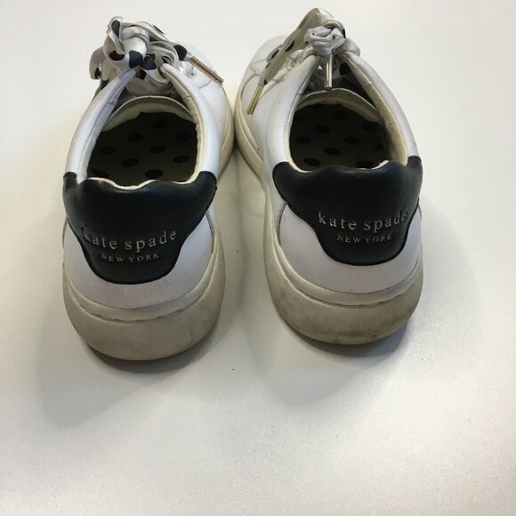 KATE SPADE New York Leather White Black Polka Dot Lace LIFT Sneakers Shoes - Picture 6 of 12